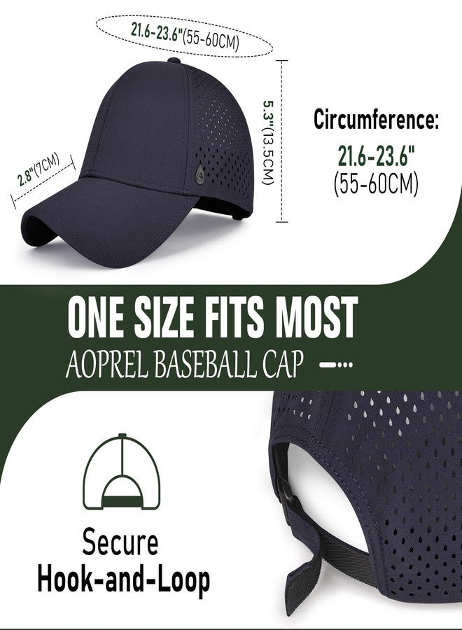 AOPREL Baseball Cap Breathable Mesh Golf Hat Quick Dry Adjustable Baseball Hats for Men and Women Sport Running Workout, Navy Blue, One size - Image 5