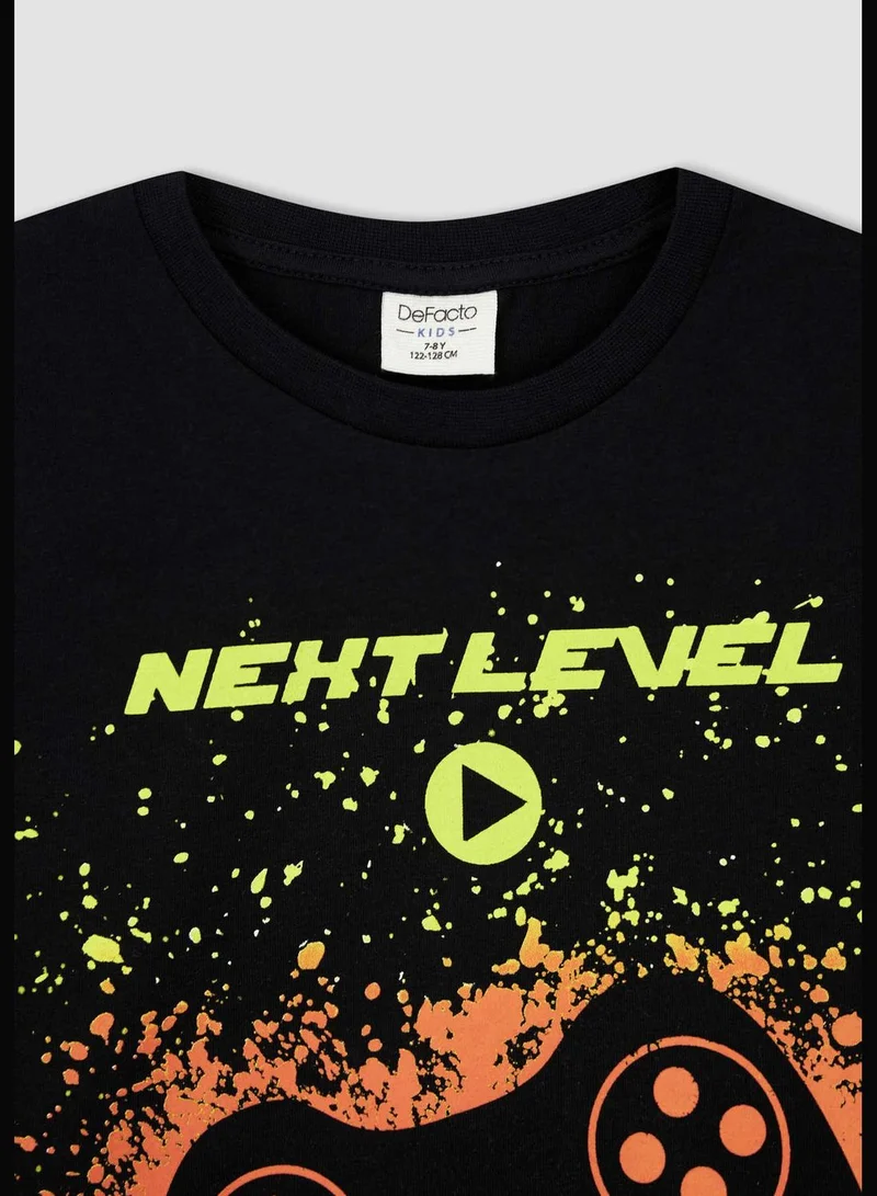 DeFacto Regular Fit Short Sleeve Game Console Print Pyjama Set