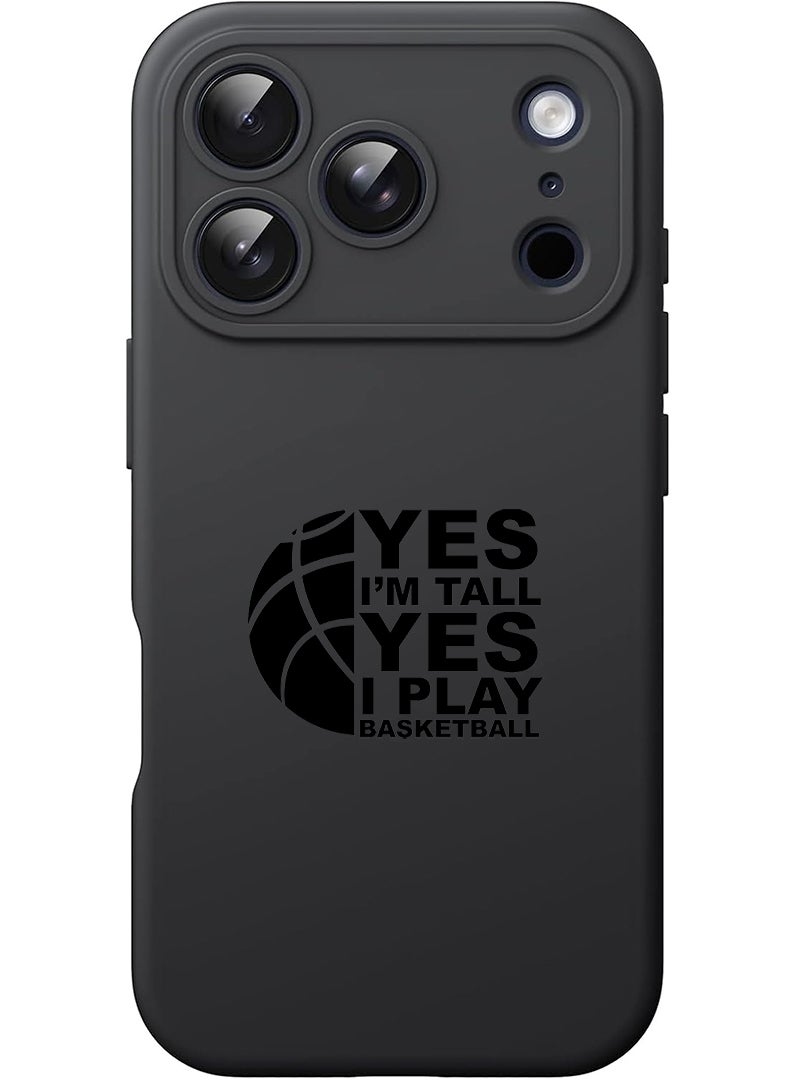 Theodor Protective Slim Fit Case Liquid Silicone Cover with Full Body Protection Anti-Scratch Shockproof Case For Apple iPhone 17 Pro Max (Black) Basketball black - Image 1