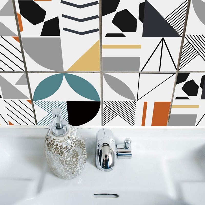 Alwayspon Floor Wall Tile Transfers Sticker for Home Decor, Peel & Stick self-Adhesive splashback, Tile Decals for Living Room Kitchen Bathroom Decor, 10 Pieces TS063L, 20x20cm - Image 4
