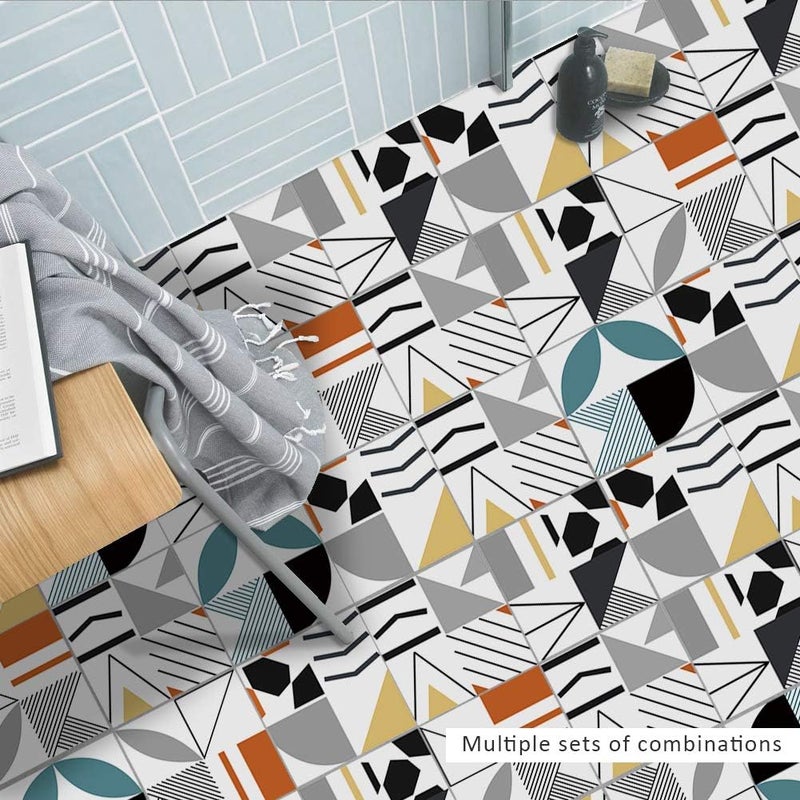 Alwayspon Floor Wall Tile Transfers Sticker for Home Decor, Peel & Stick self-Adhesive splashback, Tile Decals for Living Room Kitchen Bathroom Decor, 10 Pieces TS063L, 20x20cm - Image 5