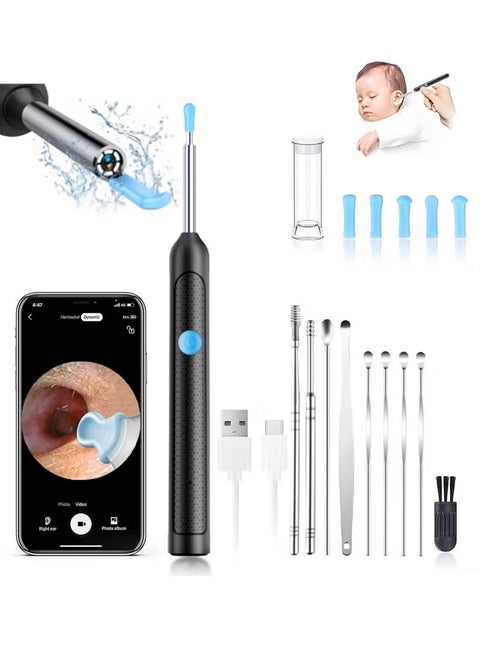 Ear Wax Removal -  2000w HD camera with Camera Earwax Remover Tool with 9 Pcs Ear Set  - Earwax Removal Kit with Light -With 6 soft silicone ear spoons - Ear Cleaner for iOS & Android