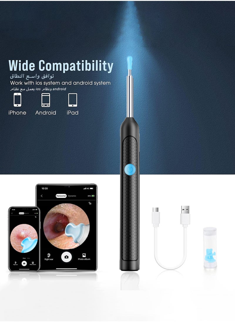 Ear Wax Removal -  2000w HD camera with Camera Earwax Remover Tool with 9 Pcs Ear Set  - Earwax Removal Kit with Light -With 6 soft silicone ear spoons - Ear Cleaner for iOS & Android