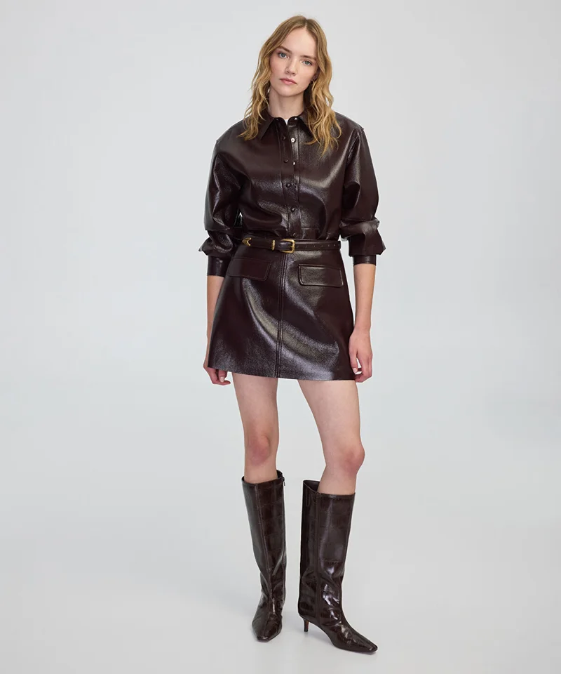 Ipekyol Faux Patent Leather Mini Skirt