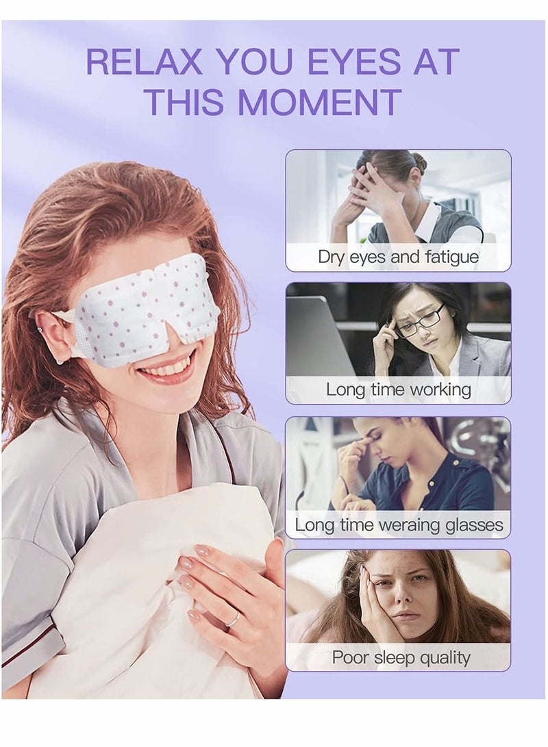 KASTWAVE Steam Eye Mask 10 Packs Hot Steam Eye SPA Mask, Relieve Eyestrain Warming Eye Patch, Rose Fragrance  - Image 2