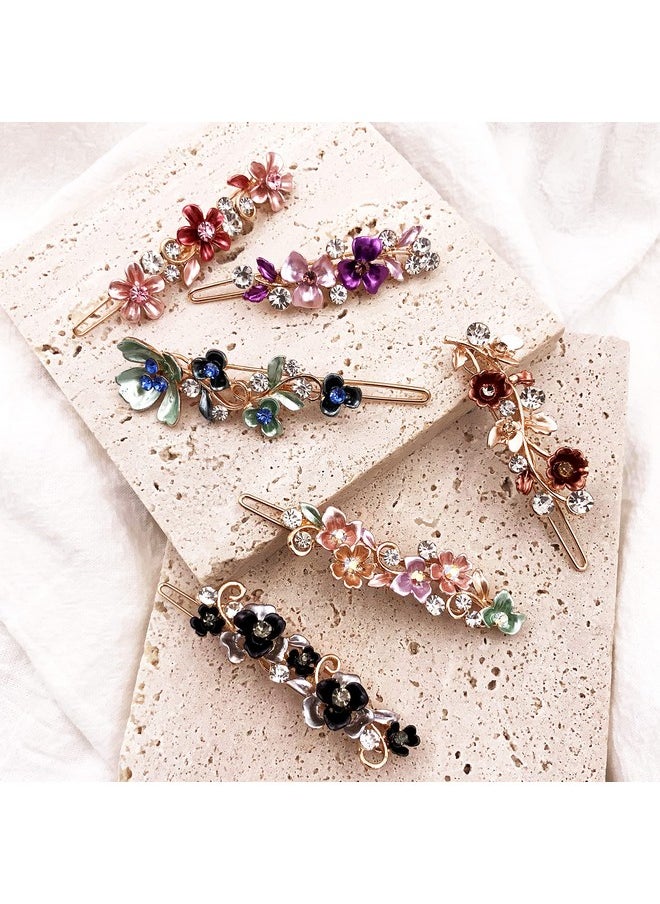 Lizzie Kay 6PCS Colorful Vintage Flower Design Metal Hair Barrette Tige Boule Accessories Women Girls  - Image 2