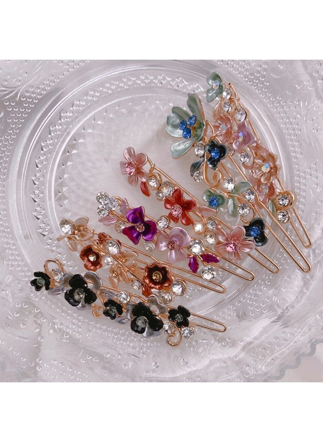 Lizzie Kay 6PCS Colorful Vintage Flower Design Metal Hair Barrette Tige Boule Accessories Women Girls  - Image 4