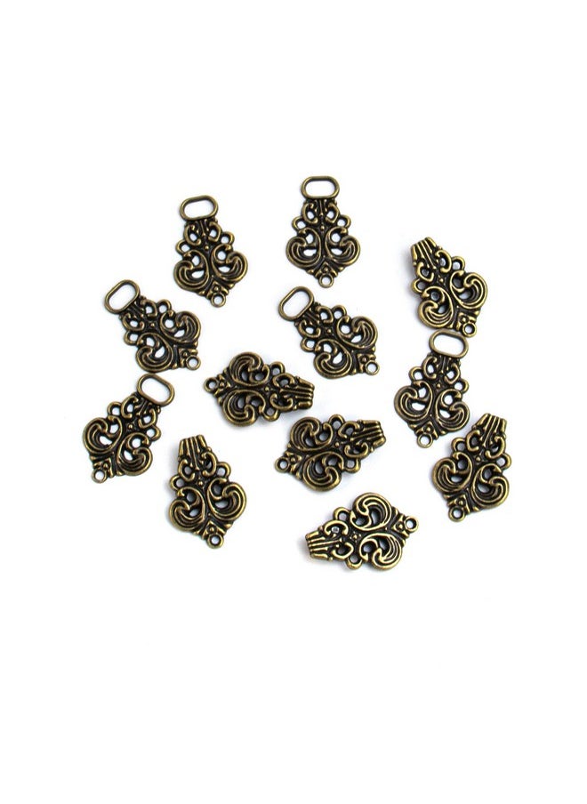 AUEAR - 6 Pairs Antique Brass Sweater Clips Swirl Flower Cape Shawl Collar Cloak Clasp Fasteners Vintage Dress Shirt Brooch Sew On Hooks And Eyes Retro Cardigan Clip - Image 1