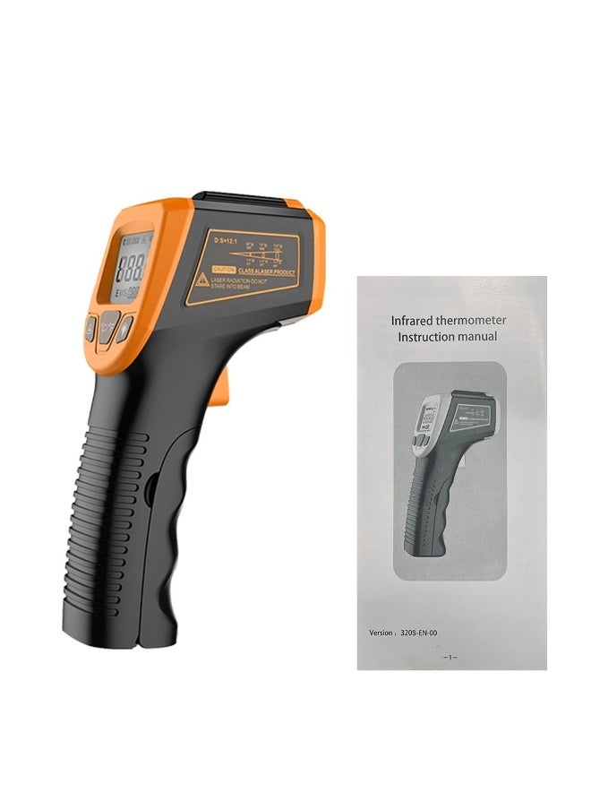 -50~600°C LCD Industrial Electronic Thermometer Infrared Thermometer Digital NonContact Laser Temperature Meter Gun Laser Point Pyrometer 