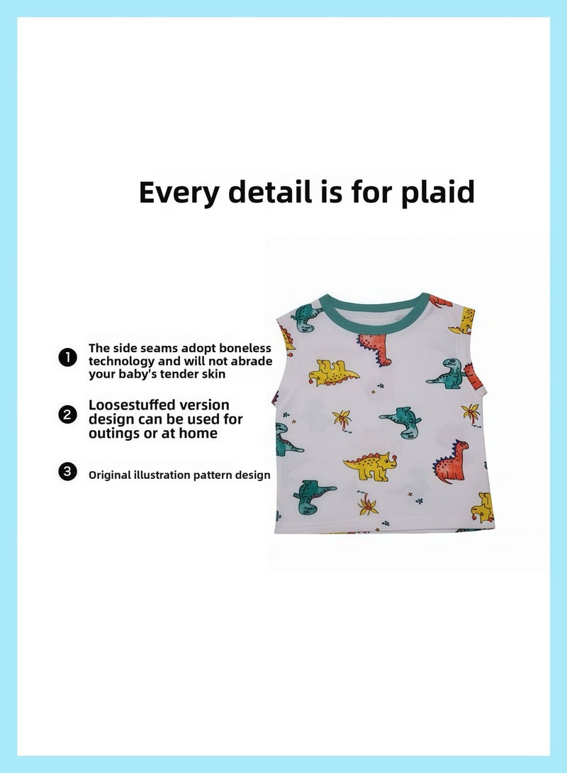 نور الصحب صديرة أولاد بلا أكمام - قميص أطفال - تيشيرت قطني نقي برقبة مستديرة للأطفال الصغار - صديرة ديناصور عصرية - ملابس يومية داخلية مريحة - تصميم جديد لصديرة أطفال واسعة - هدايا مثالية للأولاد والأطفال - Image 3