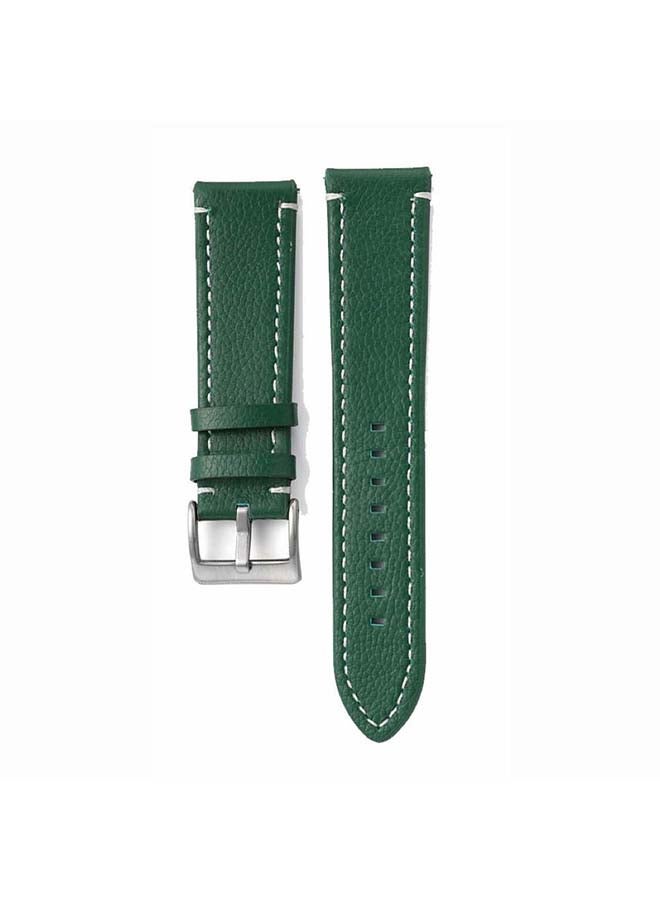 Perfii Genuine Leather Replacement Band for Samsung Galaxy Watch3 45mm Green - Image 2