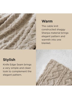 Bedsure Bedsure Sherpa Queen Size Blanket for Bed - Fuzzy Soft Cozy Blanket Queen Size, Fleece Thick Warm Blanket for Winter, Beige, 90x90 Inches  - Image 4