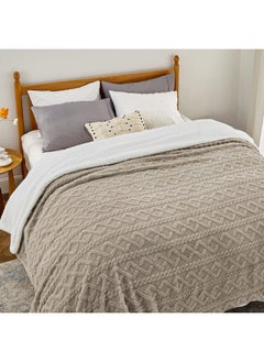 Bedsure Bedsure Sherpa Queen Size Blanket for Bed - Fuzzy Soft Cozy Blanket Queen Size, Fleece Thick Warm Blanket for Winter, Beige, 90x90 Inches  - Image 1
