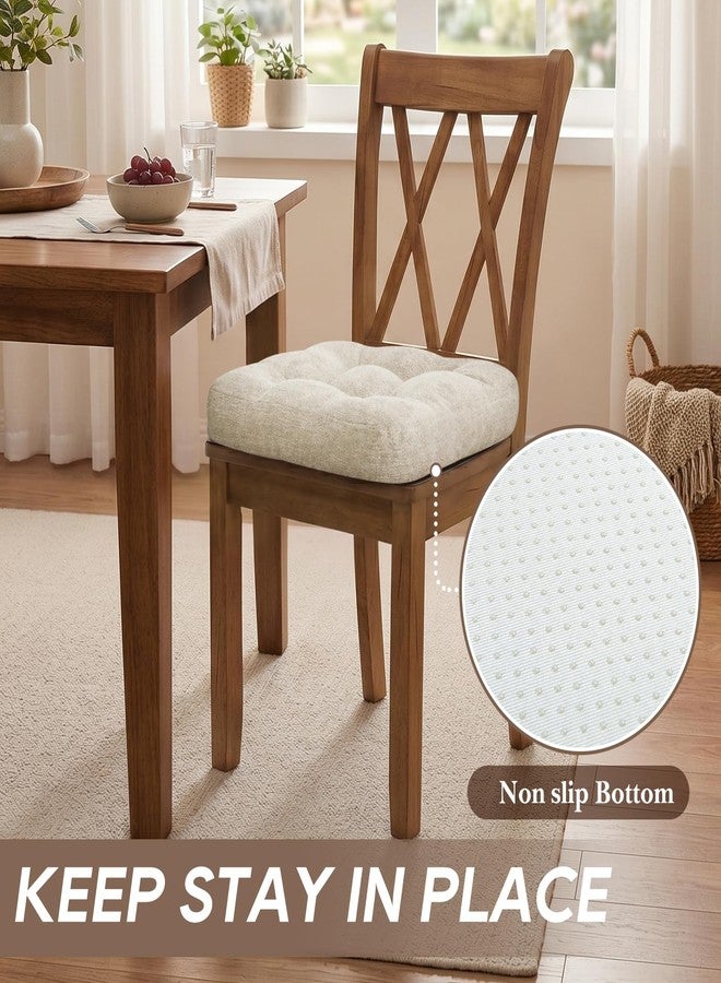 Basic Beyond Chair Cushions for Dining Chairs, Non-Slip Chair Pads, Thick Seat Cushions for Dining Room Chairs, Kitchen Chair Cushions Set of 4, 17" x 17" x 4", Beige - Image 5