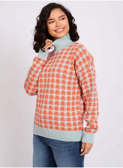 Premoda Women Pullover Loose Fit High Neck Multicolor  - Image 3