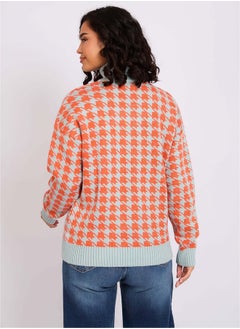 Premoda Women Pullover Loose Fit High Neck Multicolor  - Image 4