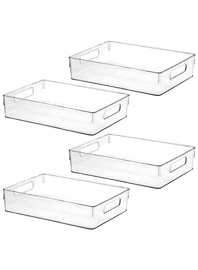 ShelfShaper Clear Plastic Storage Bins, Perfect for Kitchen Organization or Pantry Organization and Storage, Fridge Organizer Plastic Bins, Pantry Organization and Storage Bins, Cabinet Organizers - Image 1