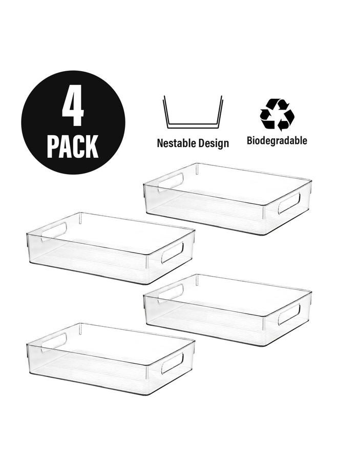 ShelfShaper Clear Plastic Storage Bins, Perfect for Kitchen Organization or Pantry Organization and Storage, Fridge Organizer Plastic Bins, Pantry Organization and Storage Bins, Cabinet Organizers - Image 4