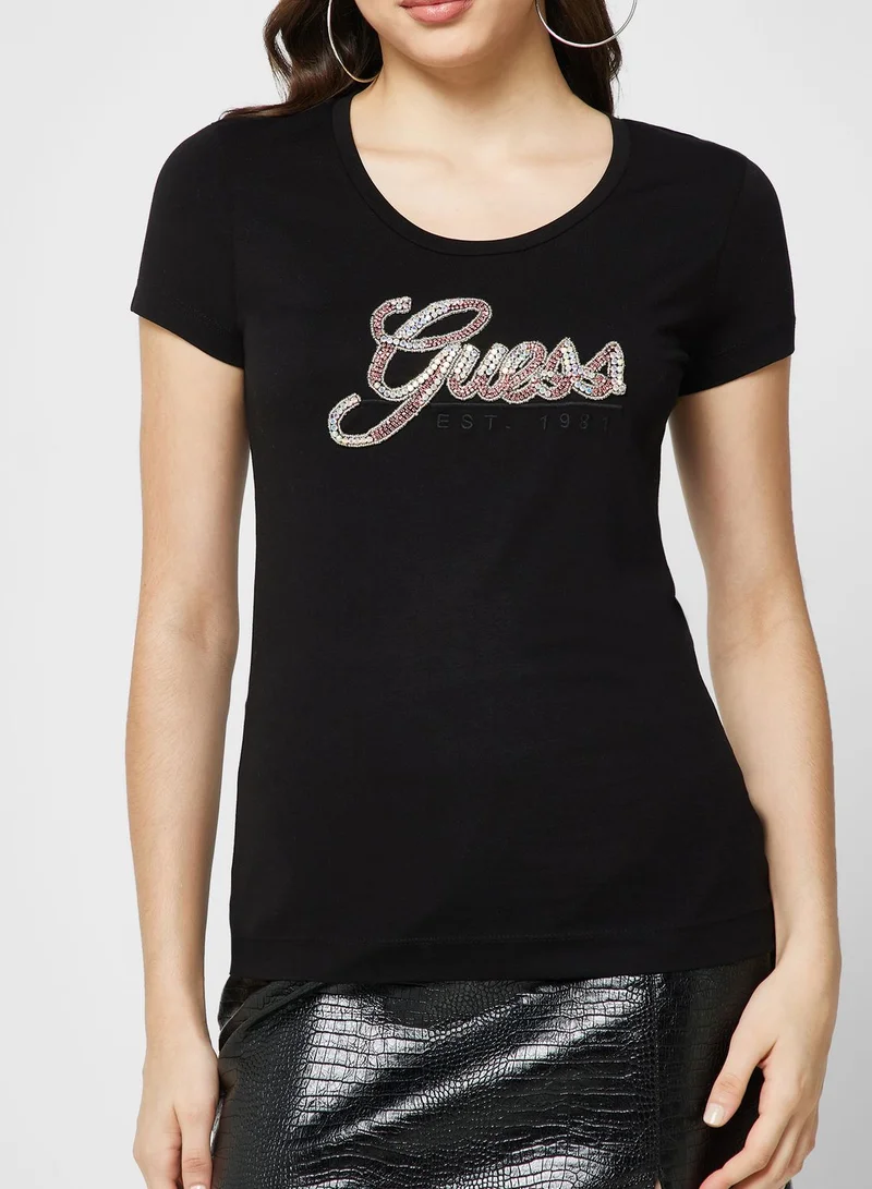 GUESS Graphic Crew Neck T-Shirt