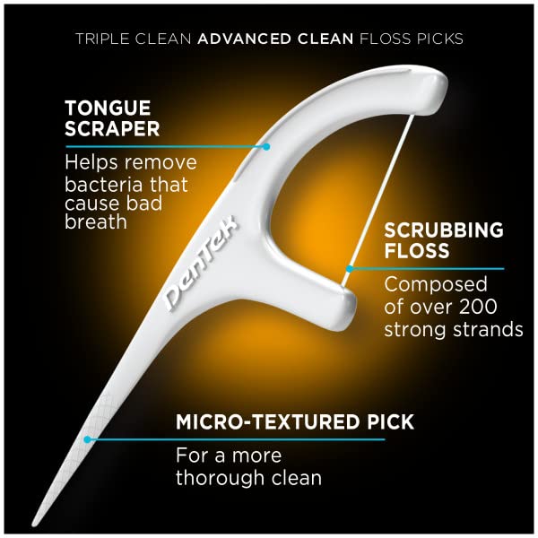 DenTek Triple Advanced Clean Mouthwash Blast Floss Picks, 75 Count, (Pack of 1) - Image 3