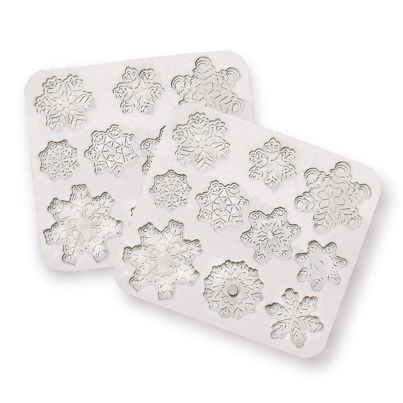 2 Pcs Fondant Silicone MOLDS CNYMANY 20 Cavity 3D Christmas Snowflake Mould Sugarcraft Cake Decoration Cupcake Topper Crafting Projects Sugar Gum Paste Resin Polymer Clay Mold