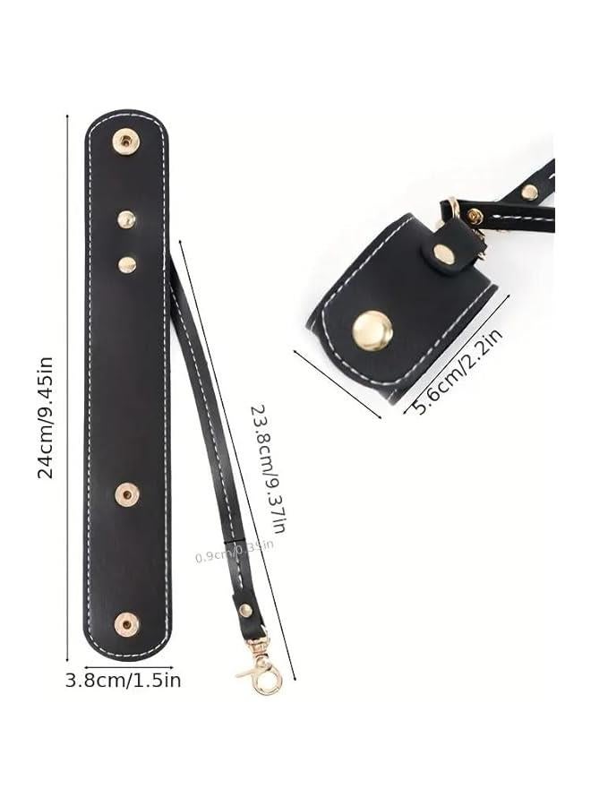 Generic 2 Stylish Faux Leather Glove Holder Lanyard Wall-Mounted Storage Scarves Perfect Travel Cycling - Image 2