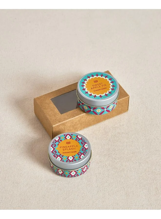 Chumbak LIT Evenings Gift Box -  Mini Candle Tins Set of 2