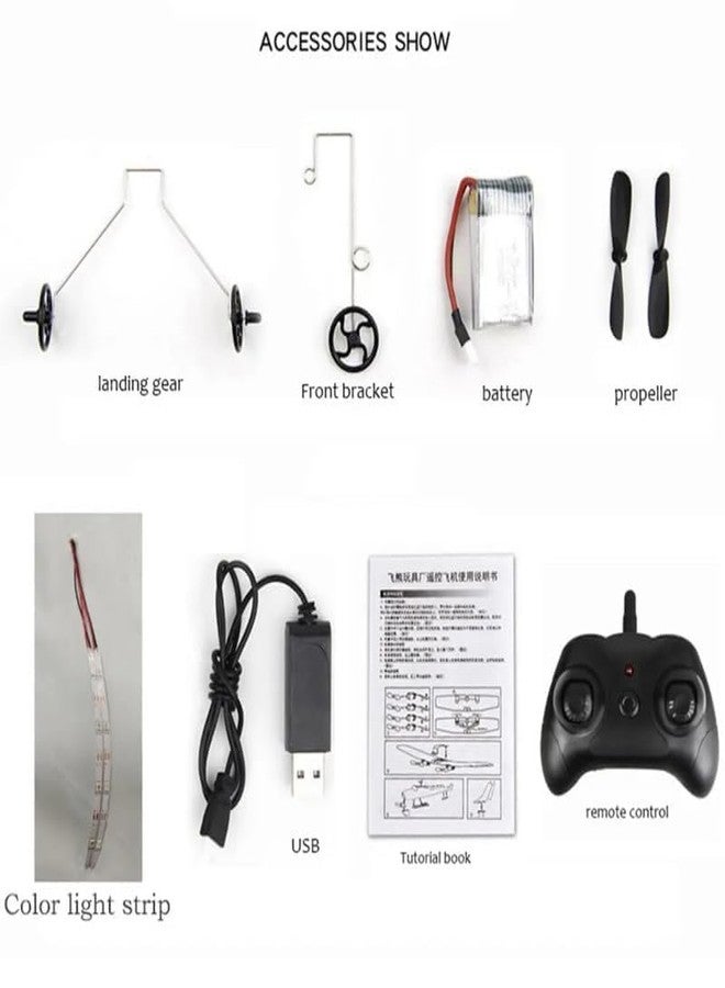 FROWWY 2.4GHz 2CH Remote Control Airplane RC Glider for Beginner Adult Kids, Easy to Fly EPP Foam RC Aircraft Fighter with LED Light (Multicolor) - Image 5