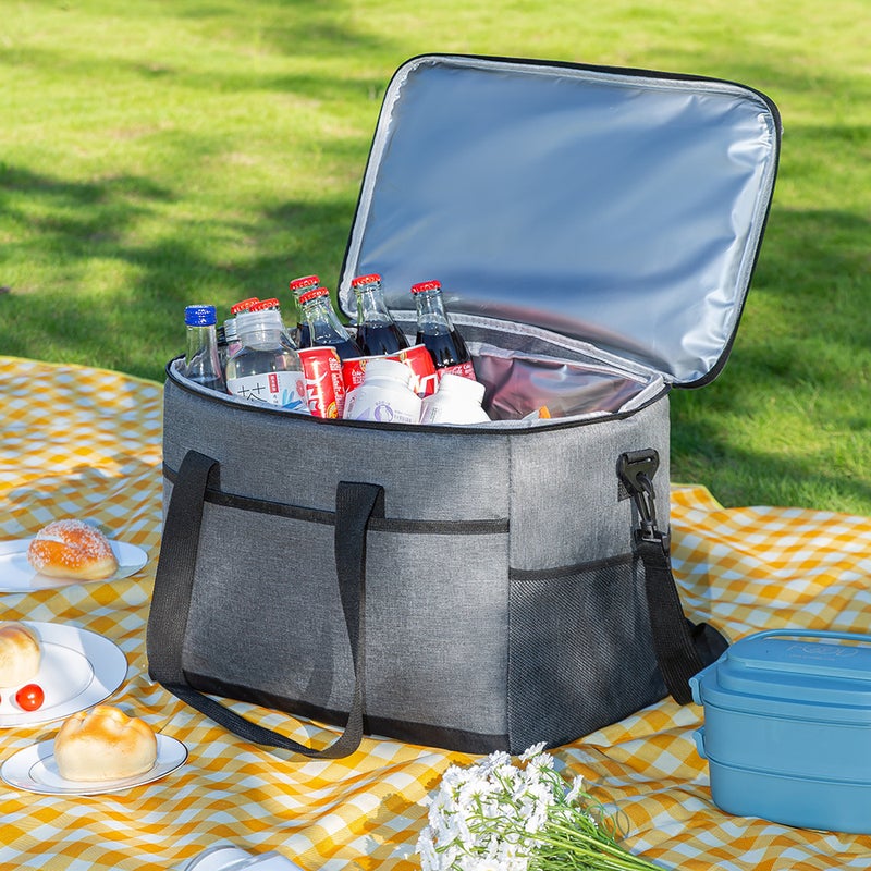 35L Insulated Cooler Bag, Oxford Fabric Picnic Camping Tote - Image 3