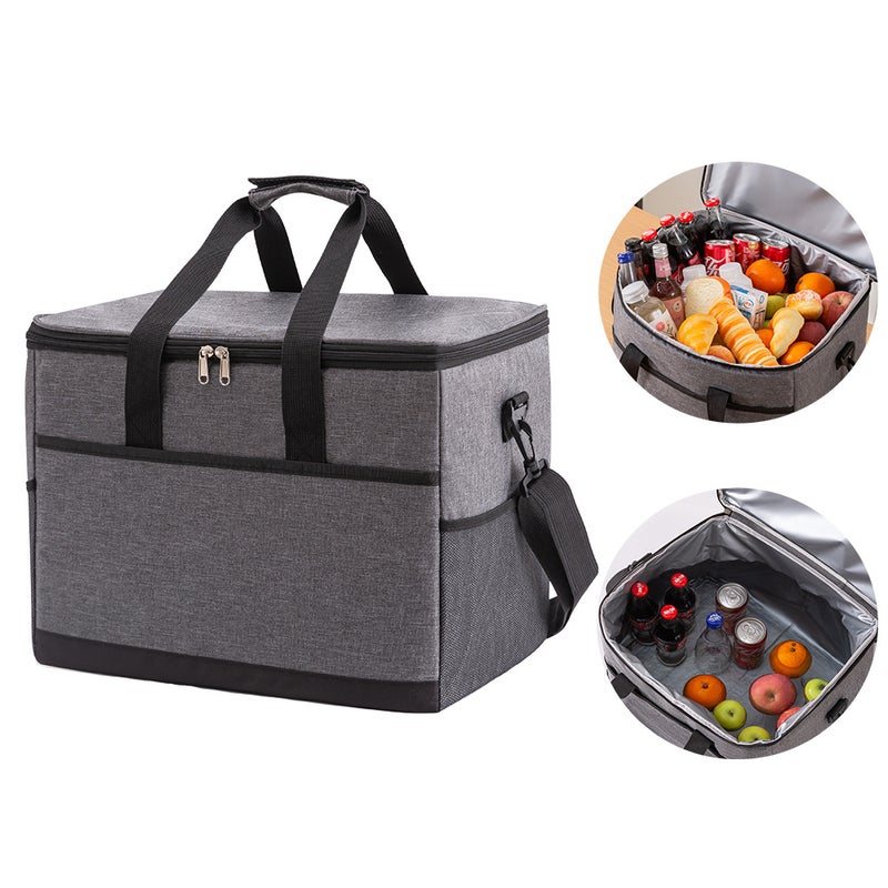 35L Insulated Cooler Bag, Oxford Fabric Picnic Camping Tote - Image 1