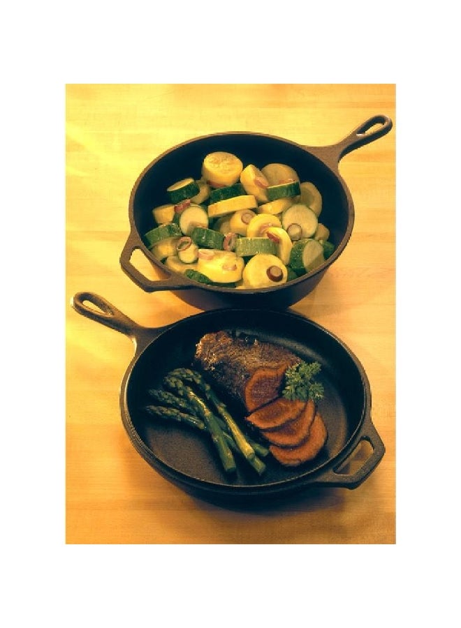 طنجرة كومبو بتوزيع متساوٍ للحرارة من الحديد الصلب المطلي بزيت طبيعي، أسود 3 لتر LCC3INT - Image 3