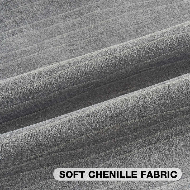 FUTEI Dark Grey Chenille Decorative Throw Pillow Covers 18x18 Inch Set of 2,Soft Crushed Striped Texture Cushion Case,Modern Home Decor for Couch Bed Living Room - Image 2