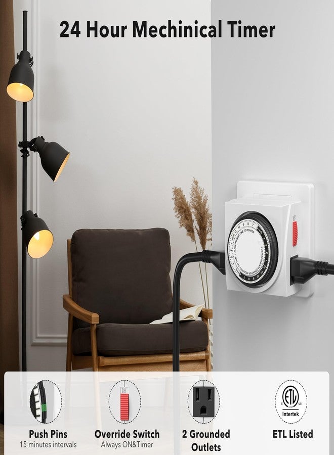 BN-LINK Century Heavy Duty Mechanical Timer Dual Outlet - 24 Hours by Century Timer - Image 2