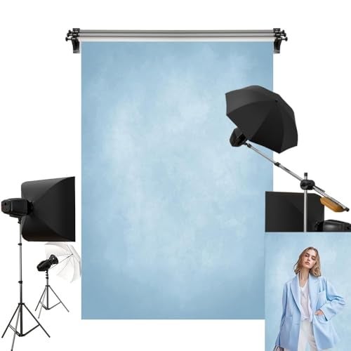 Kate 5x7ft/1.5x2.2m Blue Backdrop Texture Baby Blue Portrait Photo Shoot Studio Props - Image 5
