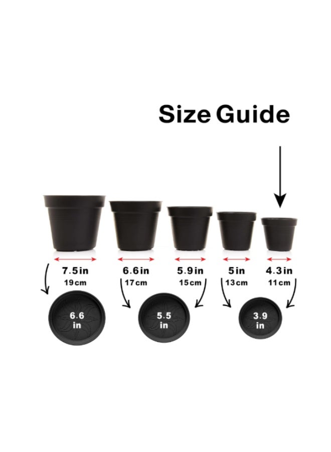 Mintra Round Flower Pot Planter with bottom tray - Plastic | Color - Brown | Size - 22x22x24cm | Asthetically Decorate Your Terrace, Garden or Patio. Ideal for outdoor or indoors - Image 5