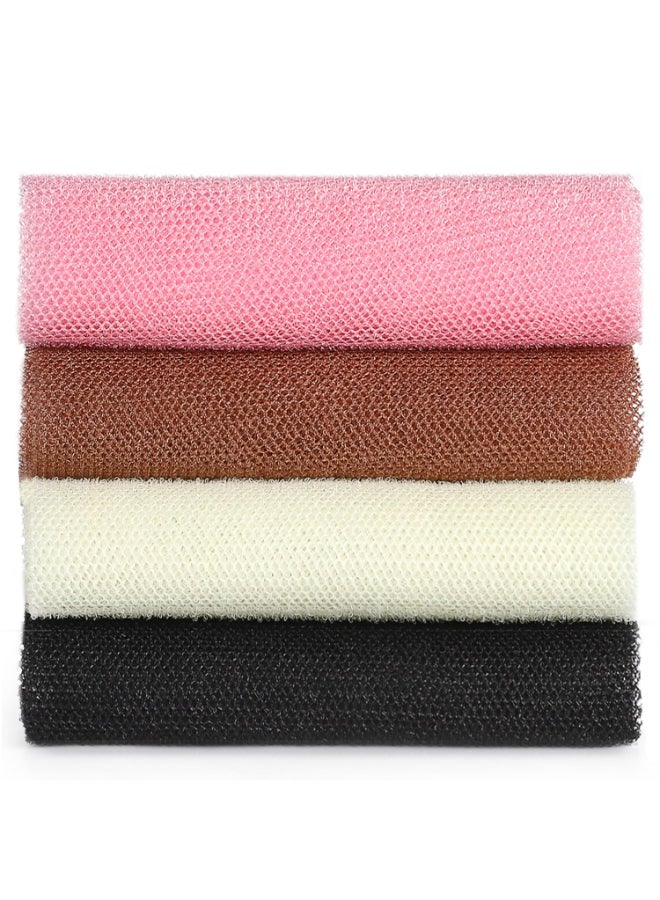 JASSINS African Exfoliating Net Body Exfoliating Long Net Shower Body Scrubber Back Scrubber Skin Smoother 4 Pieces - Image 3