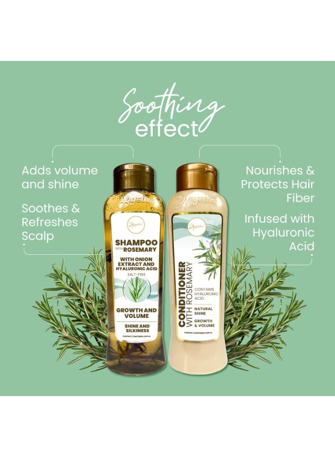 ANYELUZ ANYELUZ Rosemary Shampoo and Conditioner Set - With Hyaluronic Acid and Natural Extracts, Strengthens and Hydrates Hair for Shine and Vitality  - Image 4