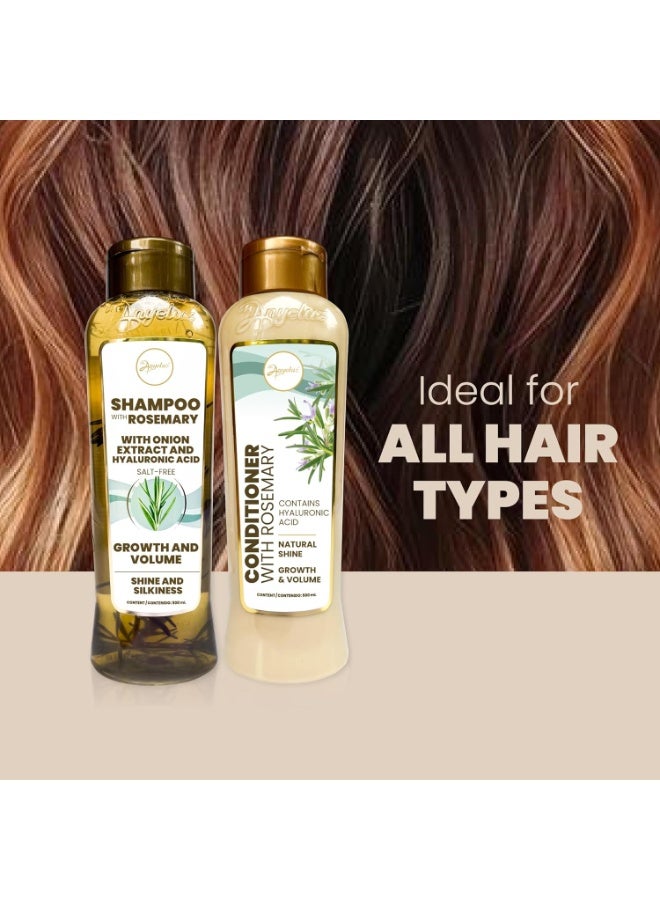 ANYELUZ ANYELUZ Rosemary Shampoo and Conditioner Set - With Hyaluronic Acid and Natural Extracts, Strengthens and Hydrates Hair for Shine and Vitality  - Image 3