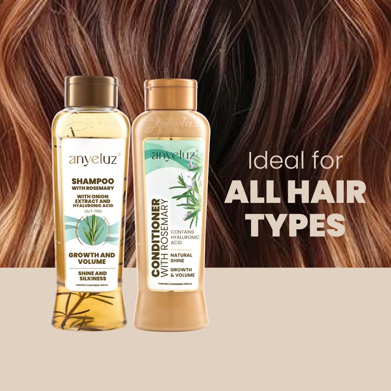 ANYELUZ Rosemary Shampoo and Conditioner Set - With Hyaluronic Acid and Natural Extracts, Strengthens and Hydrates Hair for Shine and Vitality - Â¡Tu Cabello Fuerte! - Image 4