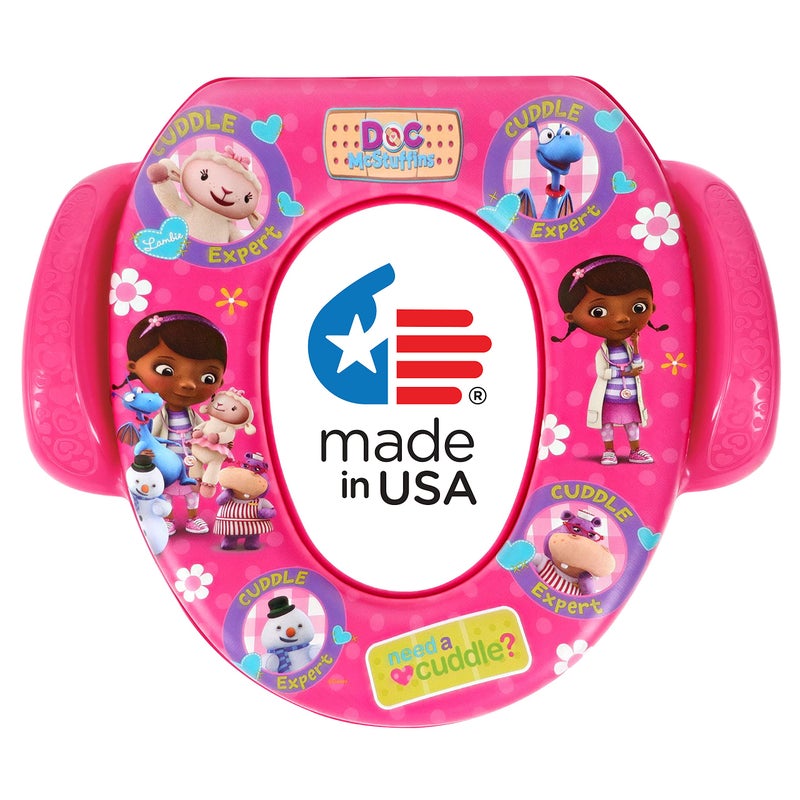 Disney Doc McStuffins "Need a Cuddle" Soft Potty Seat and Potty Training Seat - Soft Cushion, Baby Potty Training, Safe, Easy to Clean - Image 1