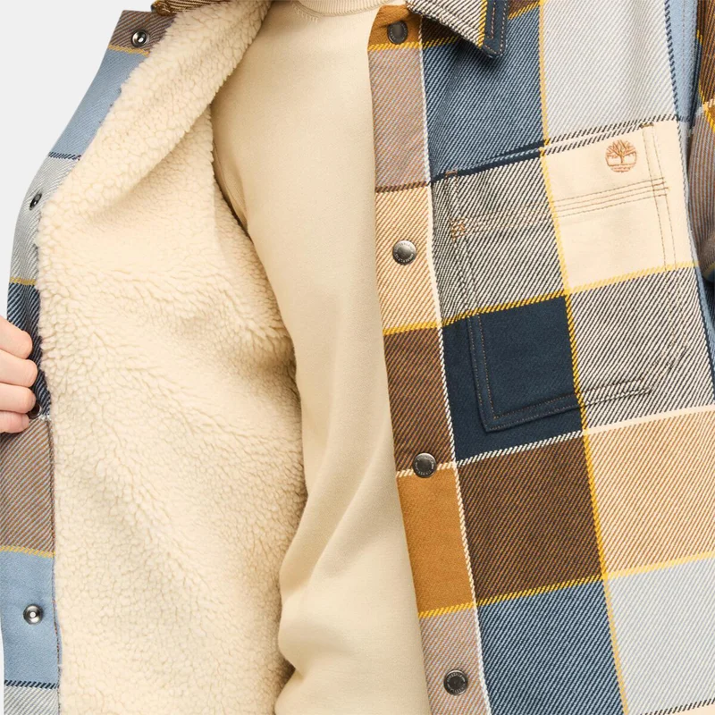 Timberland Men's Sherpa Lined Plaid Overshirt