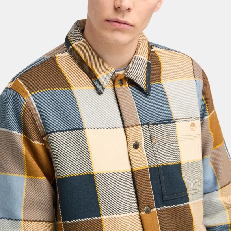 Timberland Men's Sherpa Lined Plaid Overshirt
