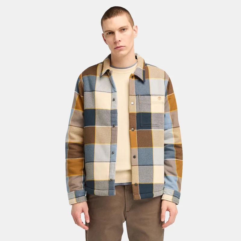 Timberland Men's Sherpa Lined Plaid Overshirt