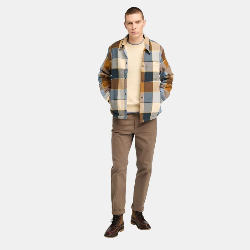 Timberland Men's Sherpa Lined Plaid Overshirt