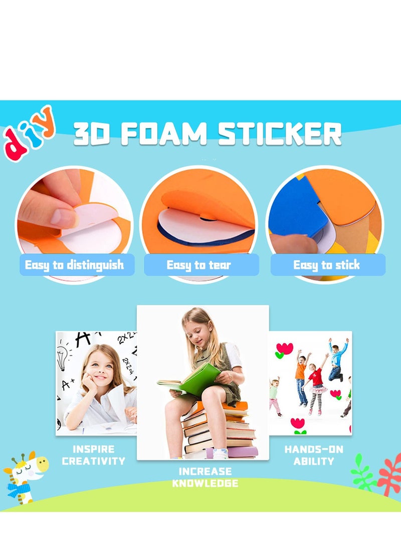 SYOSI Sticker Art Kits, Rotatable Toddler Arts and Crafts 3D EVA Foam Stickers DIY Art Craft Kits for Kids 20 Packs Cartoon Animal Learning Educational Puzzle Toy - Image 5