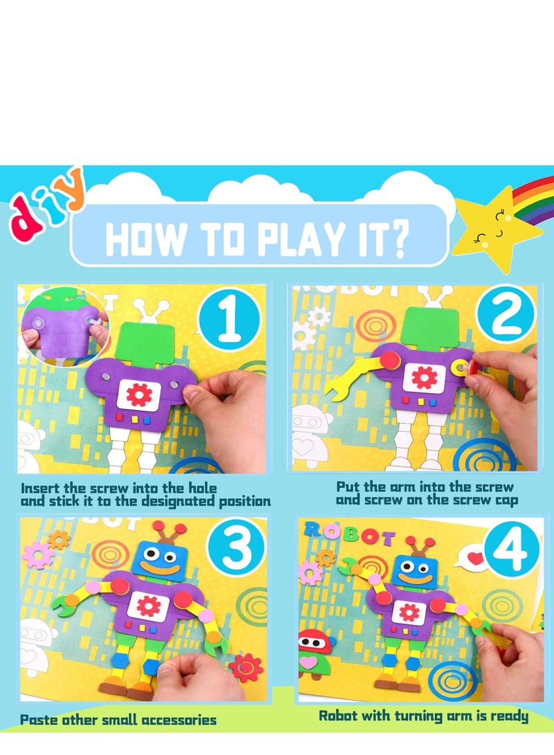 SYOSI Sticker Art Kits, Rotatable Toddler Arts and Crafts 3D EVA Foam Stickers DIY Art Craft Kits for Kids 20 Packs Cartoon Animal Learning Educational Puzzle Toy - Image 3