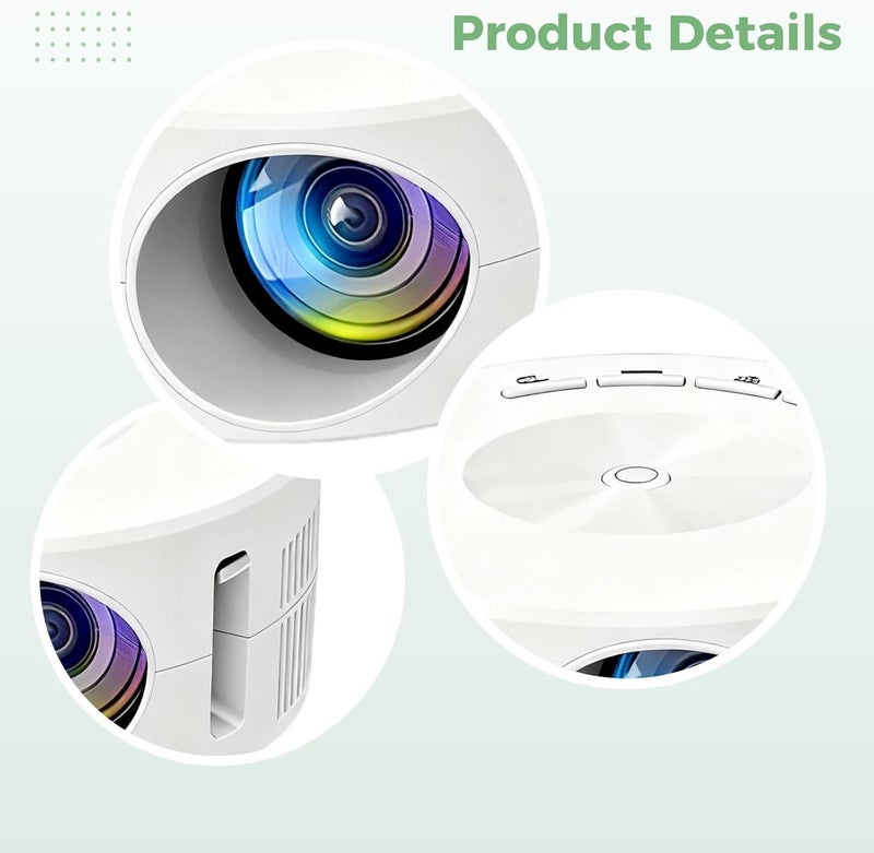 Projector With Smartphone Syncing Capability, 14-100 Inch Display, Led, Usb/Headphone Ports, Compact Size Of 4.3 X 1.9 In, White - Image 2