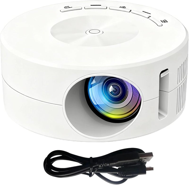 Projector With Smartphone Syncing Capability, 14-100 Inch Display, Led, Usb/Headphone Ports, Compact Size Of 4.3 X 1.9 In, White - Image 1