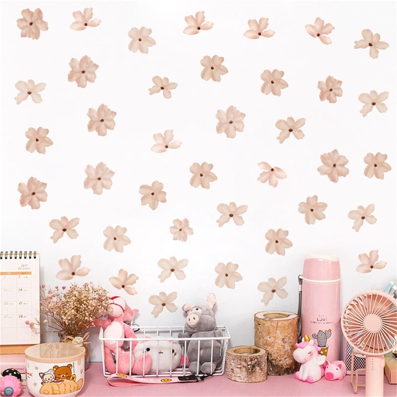 Small Boho Floral Wall Stickers Watercolor Daisy Decals Retro Wildflowers Sticker for Baby Room Nursery Girls Bedroom Decor