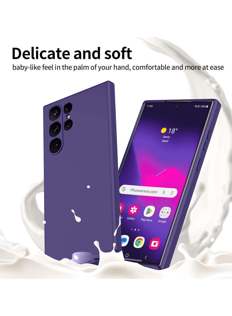 Wtech Samsung Galaxy S26 Ultra 5G 2025 Soft Liquid Silicone Case Cover (MCRPSN) - Eggplant Purple - Image 2